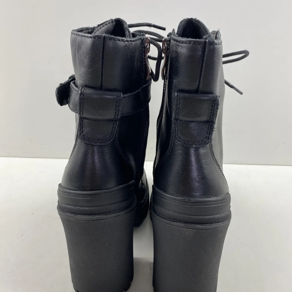 Aldo Black Leather Ankle Combat Boots, New No Box, Size 6.5, EUR 37 Uk 4 - Picture 5 of 13